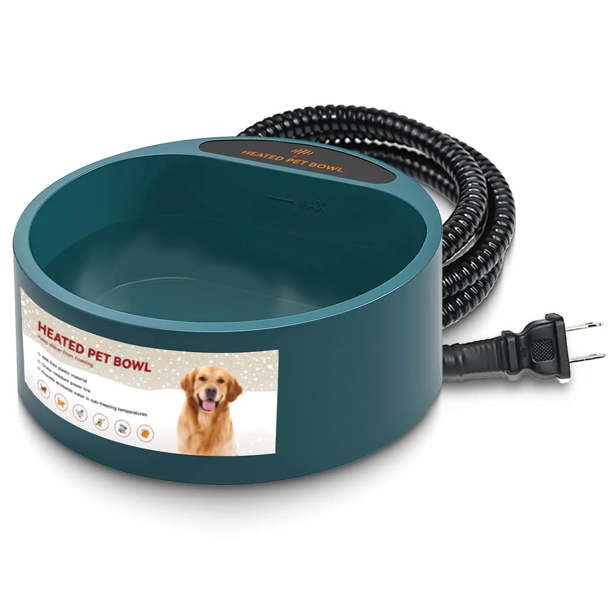 Heated Dog Water Bowl – 74 Oz, Won'T Freeze, for Outdoor Big Dogs