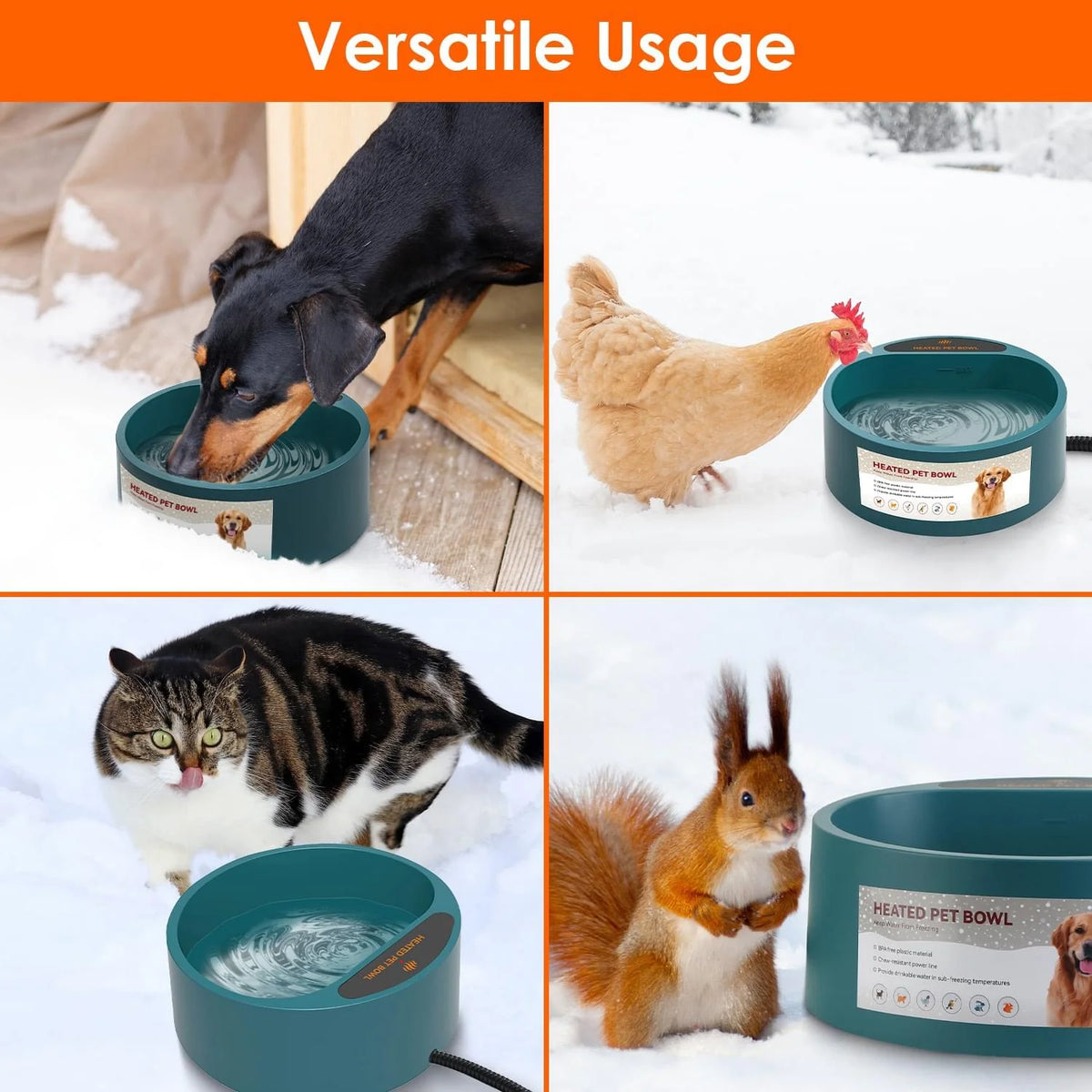 Heated Dog Water Bowl – 74 Oz, Won'T Freeze, for Outdoor Big Dogs