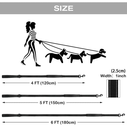 Heavy-Duty Double-Handle Leash for Large & Giant Dogs – Reflective