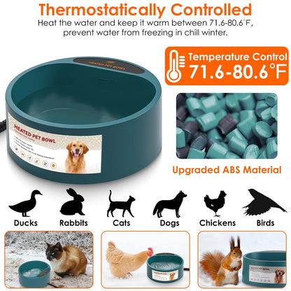 Heated Dog Water Bowl – 74 Oz, Won'T Freeze, for Outdoor Big Dogs