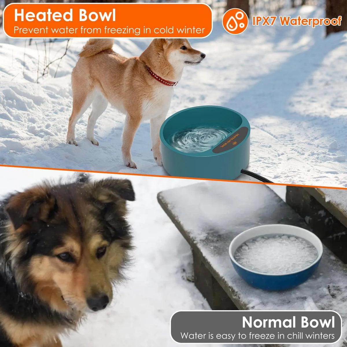 Heated Dog Water Bowl – 74 Oz, Won'T Freeze, for Outdoor Big Dogs